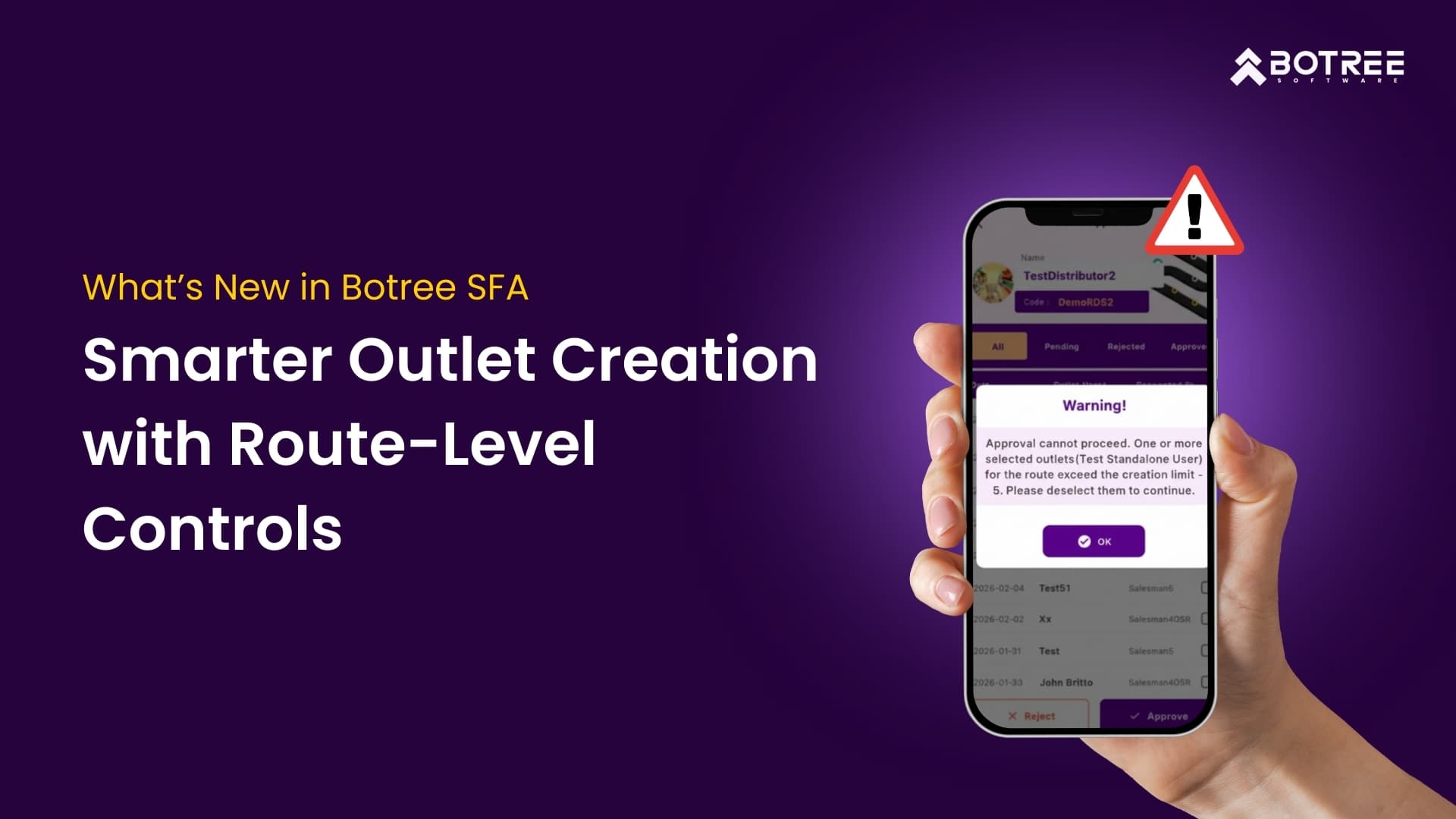 Smarter Outlet Creation with Route-Level Controls: What’s New in Botree SFA